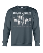 Vegan animal right endless violence Crewneck Sweatshirt thumbnail
