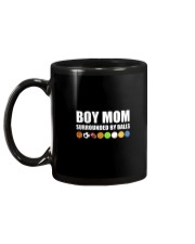 Boy mom surrounded by balls Mug back