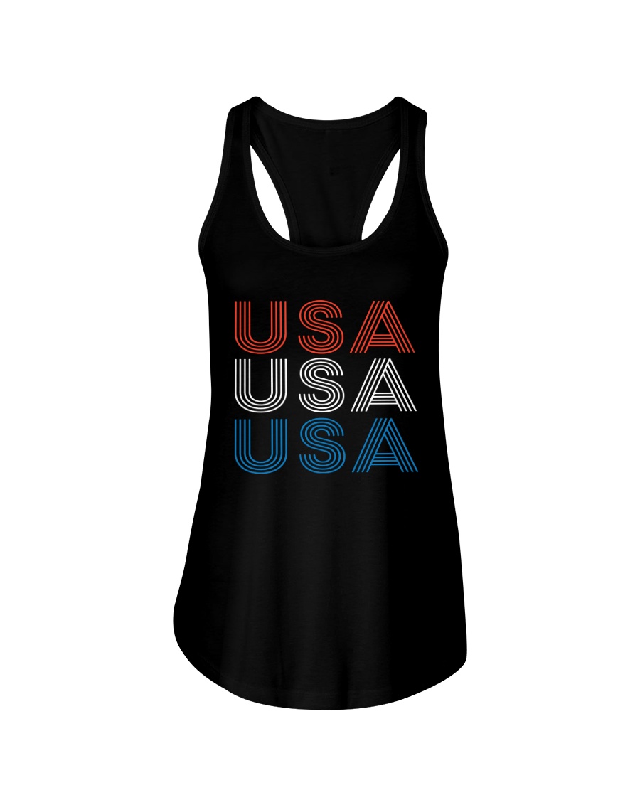 Vintage Retro Patriotic USA Ladies Flowy Tank
