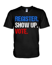 Register Show up Vote Midterm Election V-Neck T-Shirt thumbnail