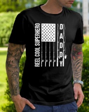 Fishing reel cool superhero daddy Classic T-Shirt lifestyle-mens-crewneck-front-7