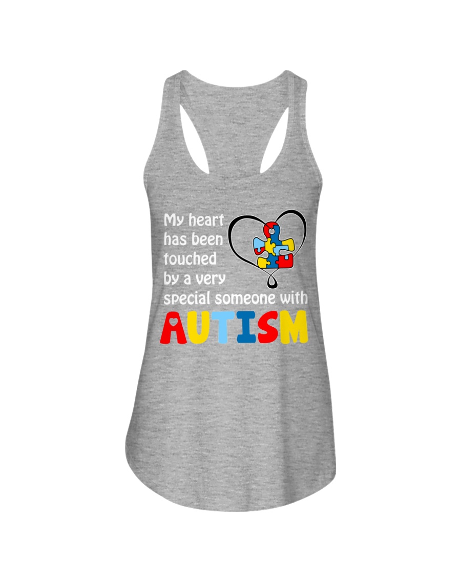 My heart touched by autism Ladies Flowy Tank