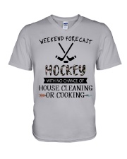 hockey-weekend forecast-cooking V-Neck T-Shirt thumbnail
