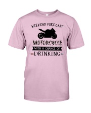motorcycle-weekend forecast-drinking 0001 Classic T-Shirt thumbnail