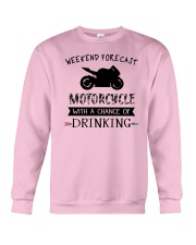 motorcycle-weekend forecast-drinking 0001 Crewneck Sweatshirt thumbnail