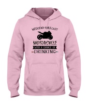 motorcycle-weekend forecast-drinking 0001 Hooded Sweatshirt front