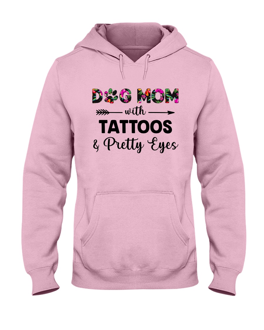 dog mom tattoos ha Hooded Sweatshirt