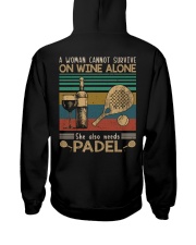 A woman cannot survive - padel Hooded Sweatshirt back