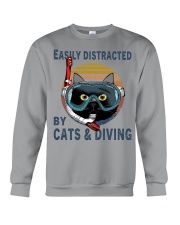 Easily Distracted By Cats And Diving Crewneck Sweatshirt tile