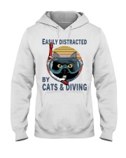 Easily Distracted By Cats And Diving Hooded Sweatshirt front