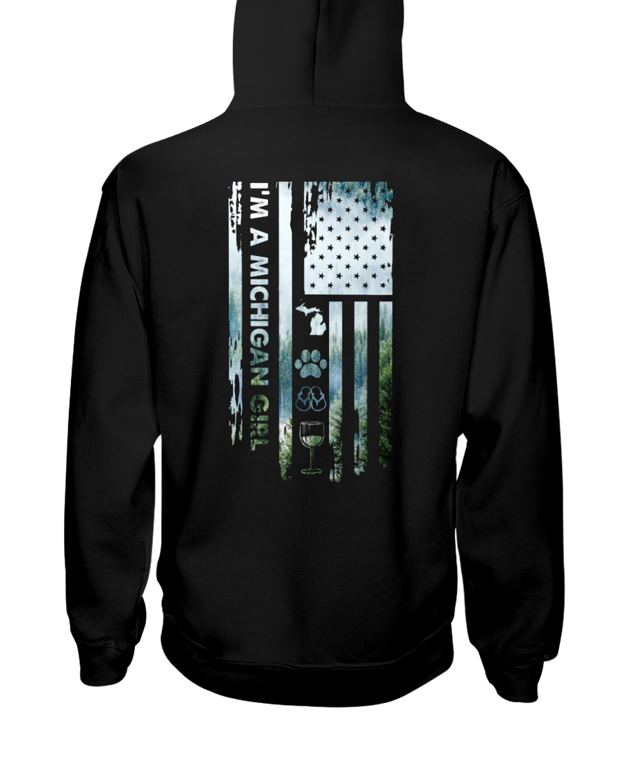 Michigan USA Flag pine tree PT 15 Hooded Sweatshirt