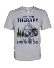 I Don't Need Therapy - Softball V-Neck T-Shirt thumbnail