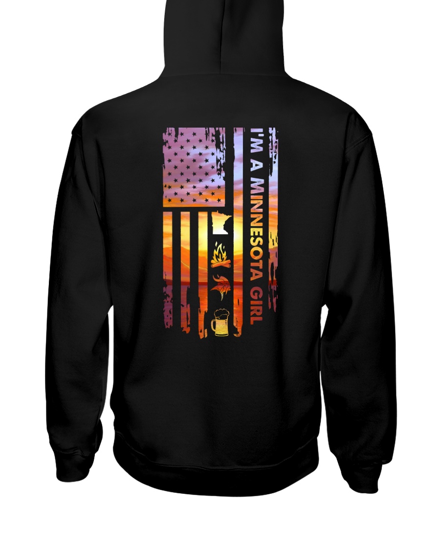 Minnesota USA Flag lakesun VK campfire 3PT Hooded Sweatshirt