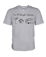 Simple woman cocktail dog camper PT 0000 V-Neck T-Shirt tile