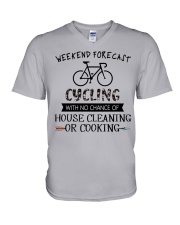 cycling-weekend forecast-cooking V-Neck T-Shirt thumbnail