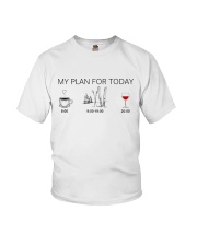 Skiing - My plan for today Youth T-Shirt tile
