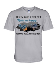 Dogs And Crochet - Make Me happy V-Neck T-Shirt thumbnail
