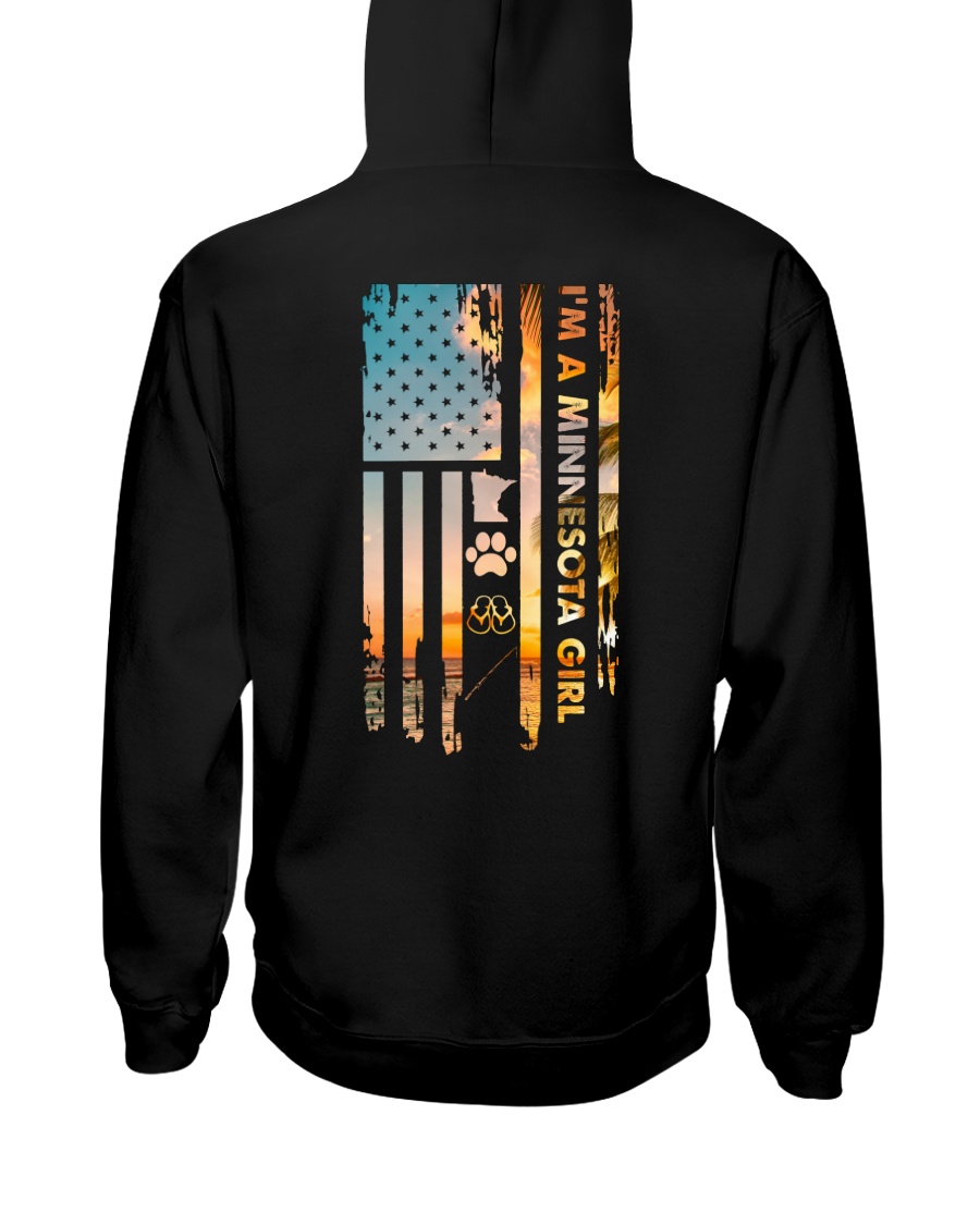Minnesota USA Flag fishing PT Hooded Sweatshirt