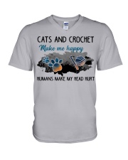 Cats And Crochet - Make Me happy PT V-Neck T-Shirt thumbnail