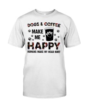 dogs and coffee make me happy Classic T-Shirt thumbnail