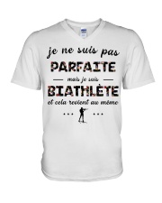 Biathlète - Je ne Suis Pas Parfaite V-Neck T-Shirt thumbnail