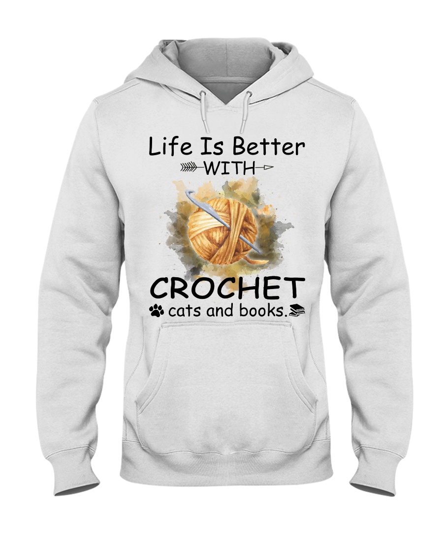 Life Is Better - Crochet Hooded Sweatshirt