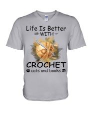 Life Is Better - Crochet V-Neck T-Shirt thumbnail
