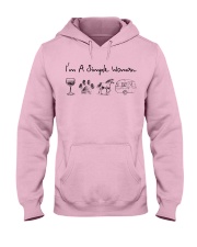 Simple woman wine dog horse caravan PT 0000 Hooded Sweatshirt front