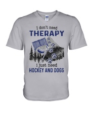 I Don't Need Therapy - Hockey V-Neck T-Shirt thumbnail