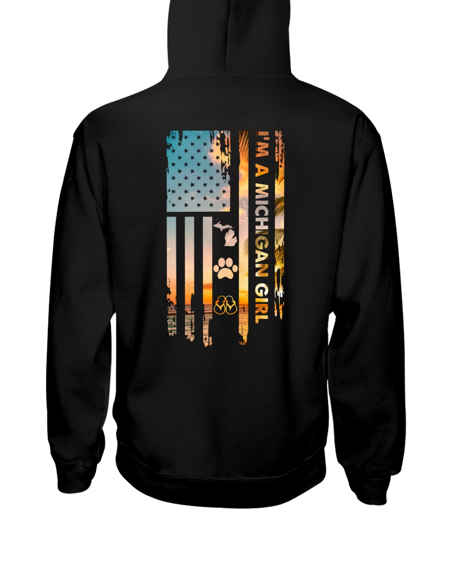 Michigan USA Flag 4 PT Hooded Sweatshirt