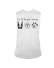 Simple woman beer bottle dog Sleeveless Tee tile
