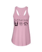 Simple woman beer bottle dog Ladies Flowy Tank tile