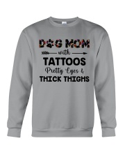 dog mom with tattoos Crewneck Sweatshirt thumbnail