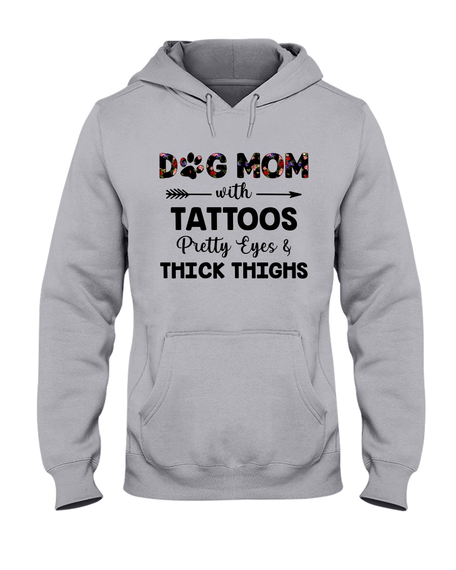 dog mom with tattoos Hooded Sweatshirt