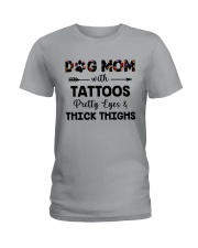 dog mom with tattoos Ladies T-Shirt thumbnail