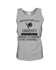 crochet-weekend forecast-cooking Unisex Tank thumbnail