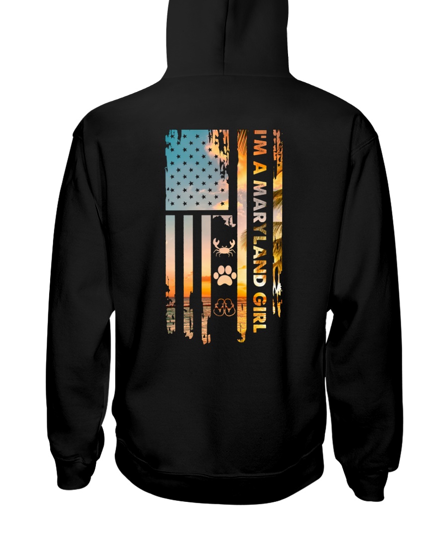 Maryland USA Flag crab PT Hooded Sweatshirt