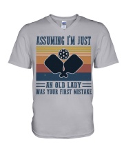 Assuming I'm Just An Old Lady - Pickleball V-Neck T-Shirt thumbnail