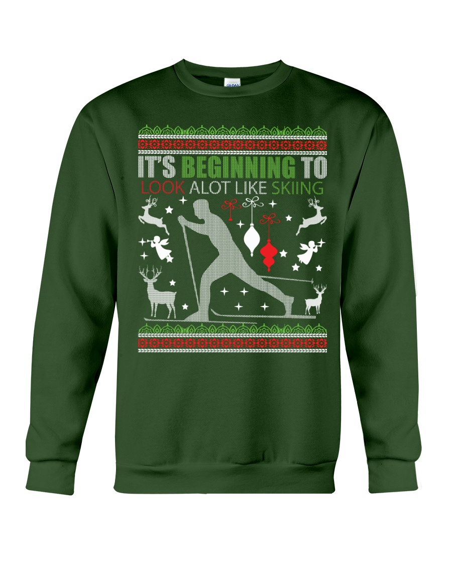 Cross Country Skiing Ugly Christmas Sweater xmas Crewneck Sweatshirt
