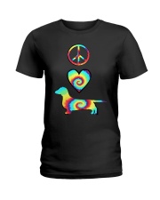 Peace Love Dachshunds Ladies T-Shirt tile