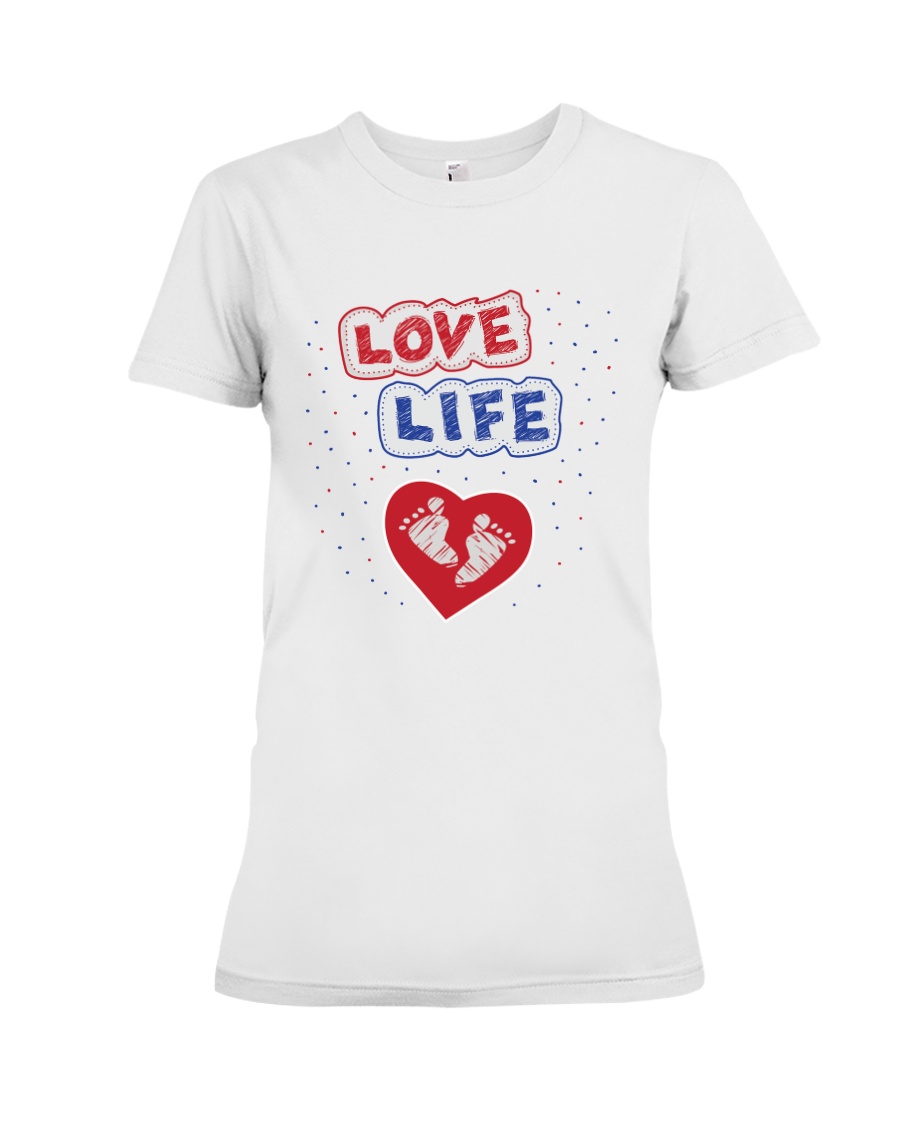 Love Life: footprint Premium Fit Ladies Tee
