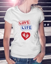 Love Life: footprint Premium Fit Ladies Tee lifestyle-women-crewneck-front-7