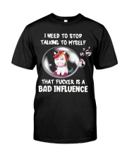 Unicorn I Need To Stop Talking To Myself Tha Shirt Premium Fit Mens Tee tile