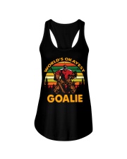 Vintage Hockey World's Okayest Goalie Shirt Ladies Flowy Tank thumbnail
