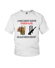 A Man Cannot Survive On Beer Alone He Also Shirt Youth T-Shirt tile