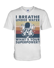Vintage Scuba Diving I Breathe Underwater Shirt V-Neck T-Shirt thumbnail