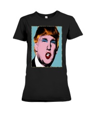 Trump With Makeup On His Shirt Premium Fit Ladies Tee thumbnail
