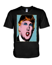 Trump With Makeup On His Shirt V-Neck T-Shirt thumbnail