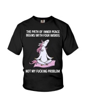 Unicorn Yoga The Path Of Inner Peace Begins Shirt Youth T-Shirt thumbnail