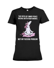 Unicorn Yoga The Path Of Inner Peace Begins Shirt Premium Fit Ladies Tee thumbnail
